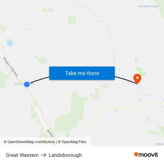 Great Western to Landsborough map