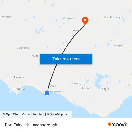 Port Fairy to Landsborough map