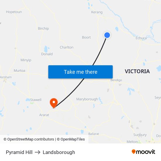 Pyramid Hill to Landsborough map