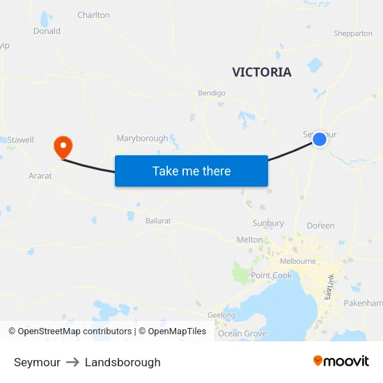 Seymour to Landsborough map