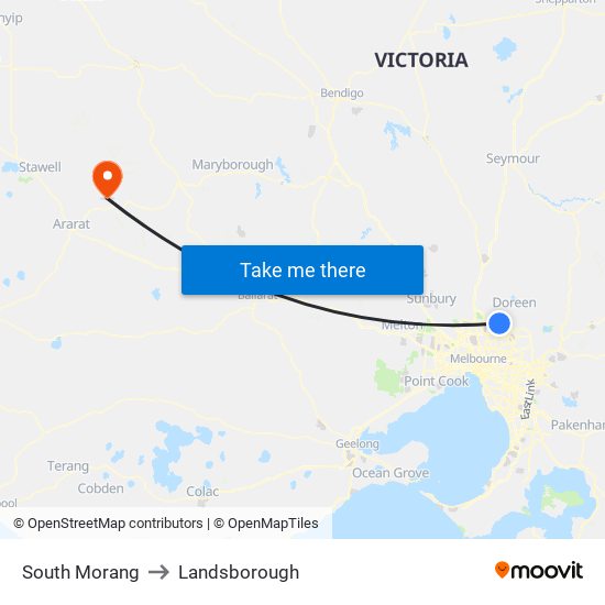 South Morang to Landsborough map