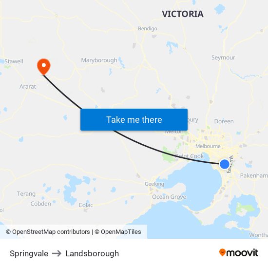 Springvale to Landsborough map