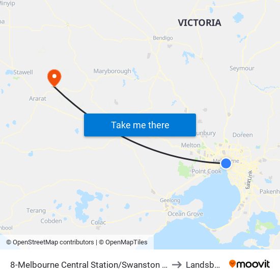 8-Melbourne Central Station/Swanston St (Melbourne City) to Landsborough map