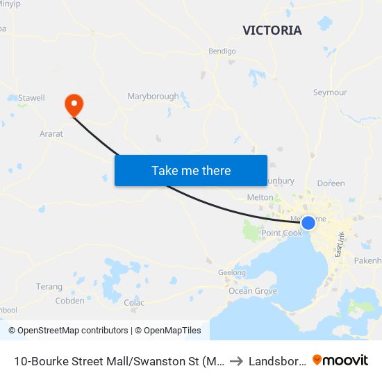 10-Bourke Street Mall/Swanston St (Melbourne City) to Landsborough map