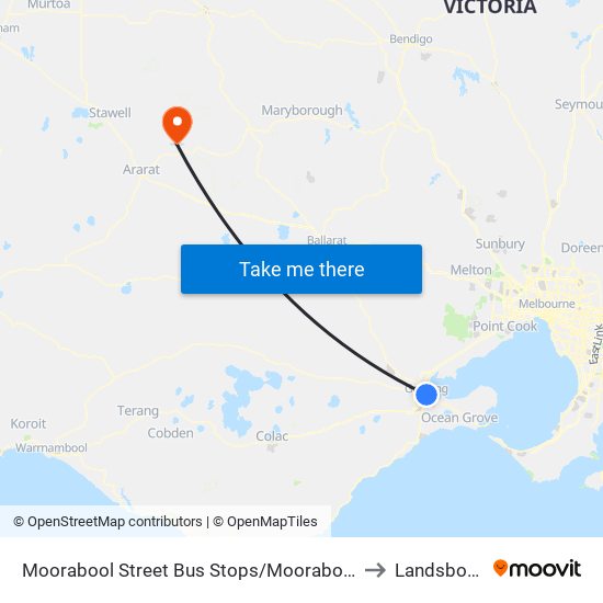 Moorabool Street Bus Stops/Moorabool St (Geelong) to Landsborough map