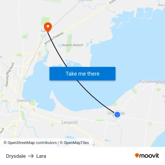 Drysdale to Lara map