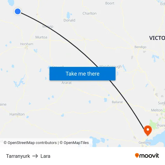 Tarranyurk to Lara map