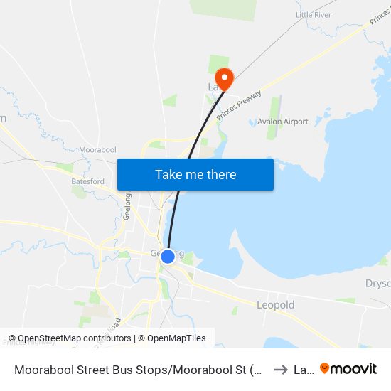 Moorabool Street Bus Stops/Moorabool St (Geelong) to Lara map