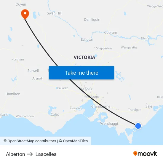 Alberton to Lascelles map
