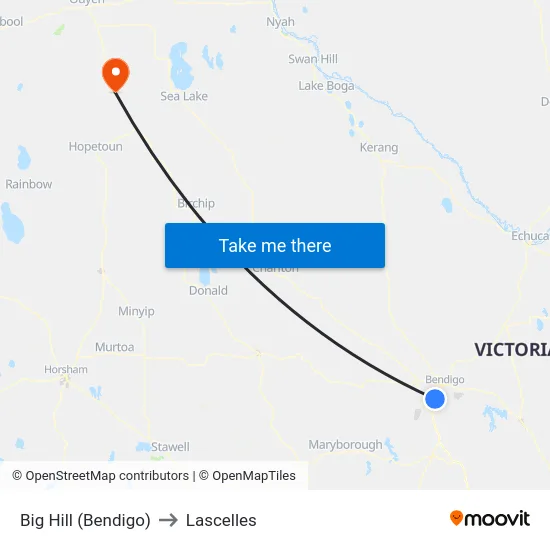 Big Hill (Bendigo) to Lascelles map