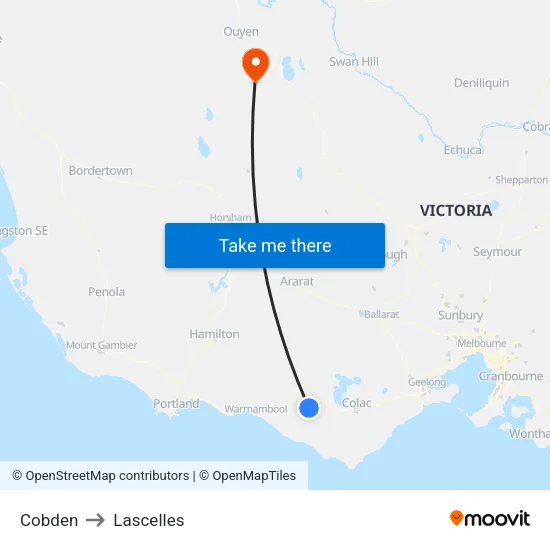Cobden to Lascelles map
