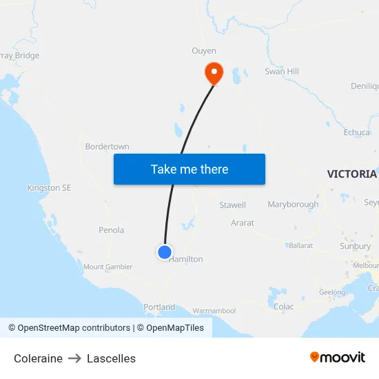 Coleraine to Lascelles map