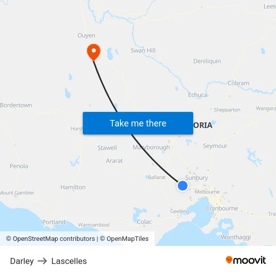 Darley to Lascelles map