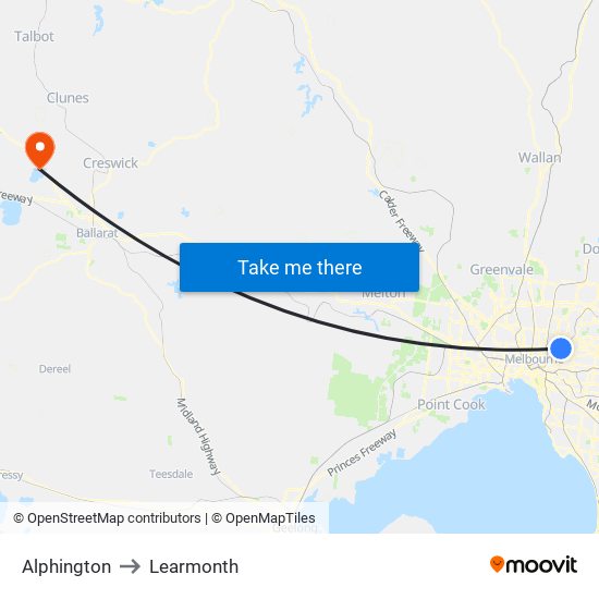 Alphington to Learmonth map