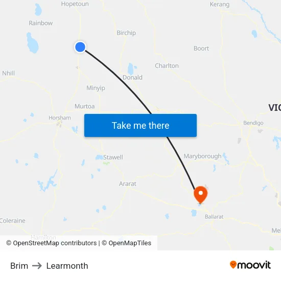Brim to Learmonth map