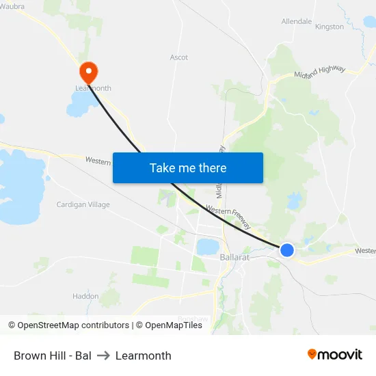 Brown Hill - Bal to Learmonth map