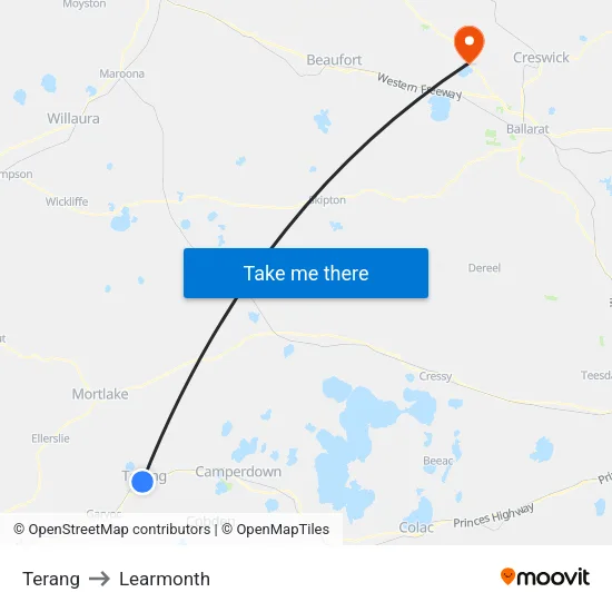 Terang to Learmonth map