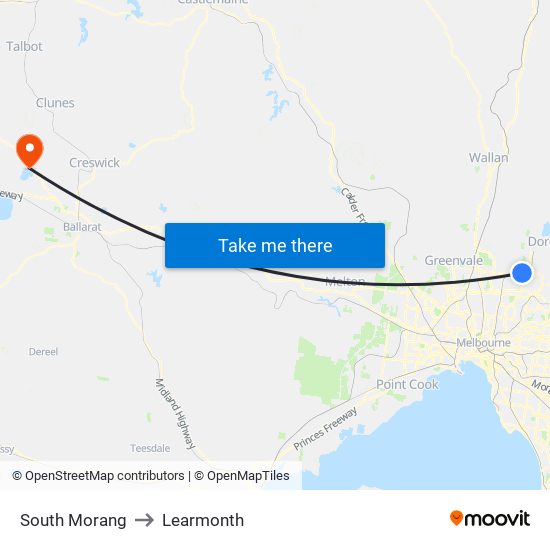South Morang to Learmonth map
