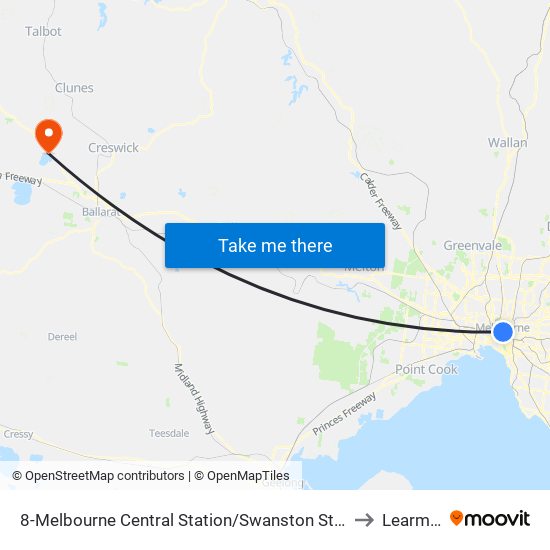 8-Melbourne Central Station/Swanston St (Melbourne City) to Learmonth map