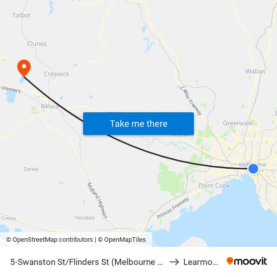 5-Swanston St/Flinders St (Melbourne City) to Learmonth map