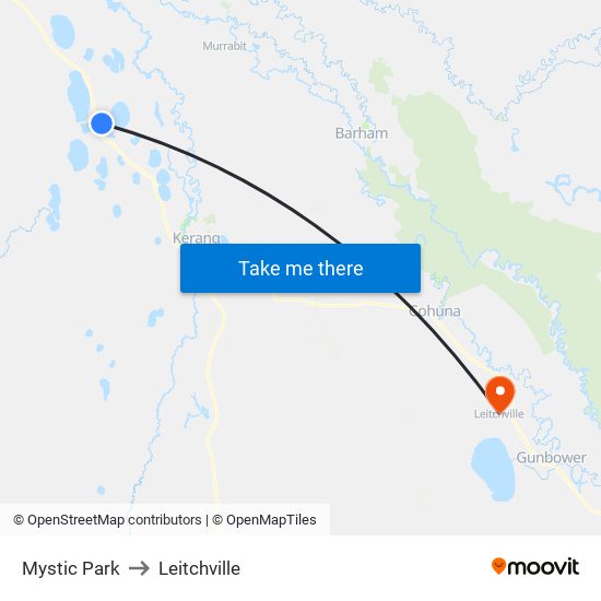 Mystic Park to Leitchville map