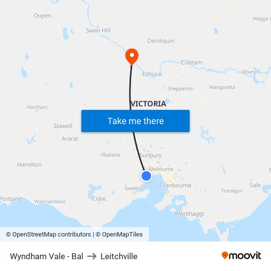 Wyndham Vale - Bal to Leitchville map