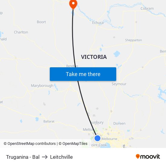 Truganina - Bal to Leitchville map