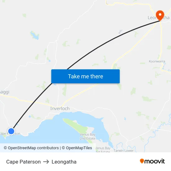Cape Paterson to Leongatha map
