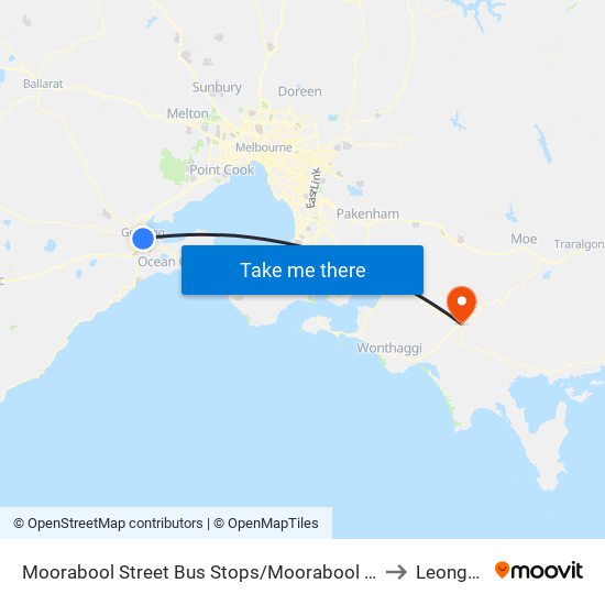Moorabool Street Bus Stops/Moorabool St (Geelong) to Leongatha map