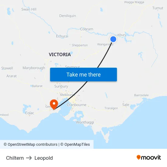 Chiltern to Leopold map