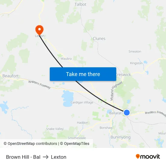 Brown Hill - Bal to Lexton map