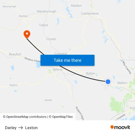 Darley to Lexton map