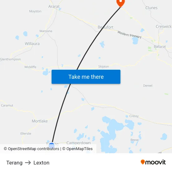 Terang to Lexton map