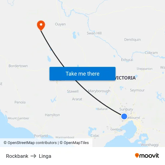 Rockbank to Linga map