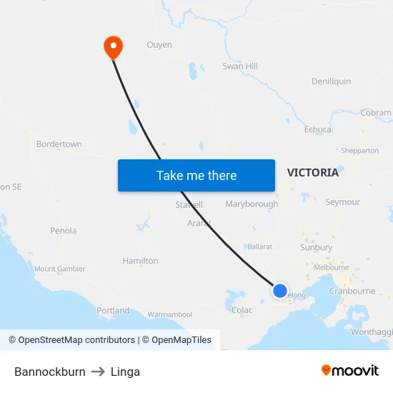 Bannockburn to Linga map