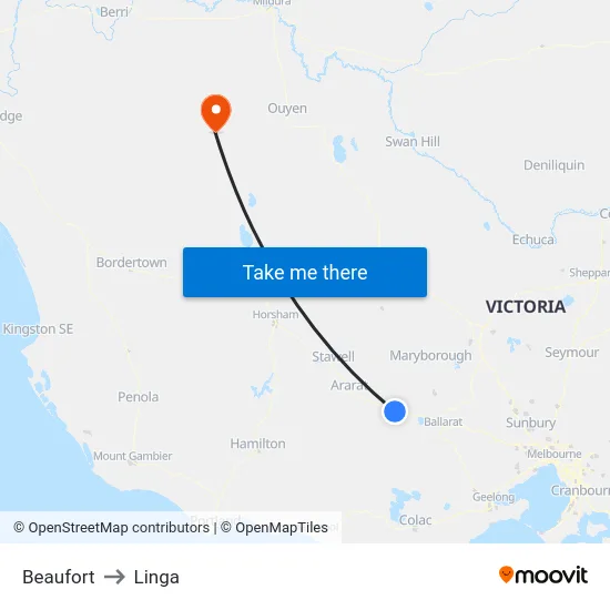 Beaufort to Linga map