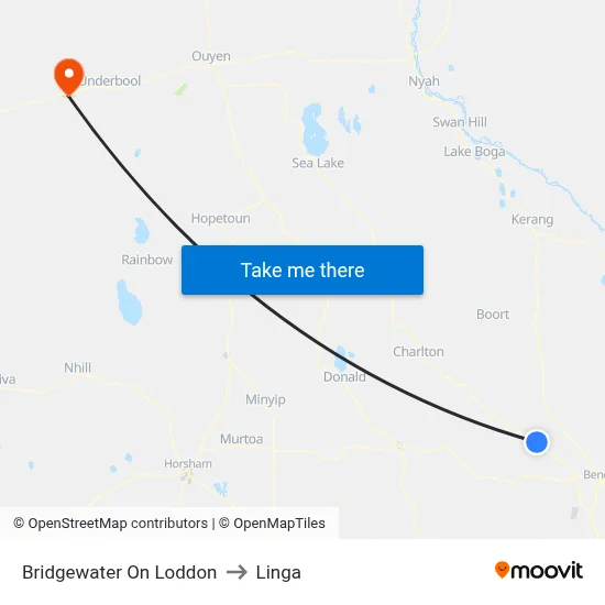 Bridgewater On Loddon to Linga map