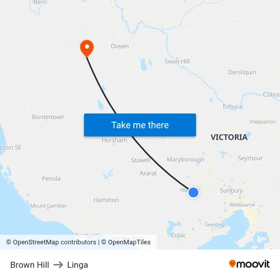 Brown Hill to Linga map