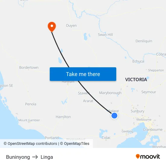 Buninyong to Linga map