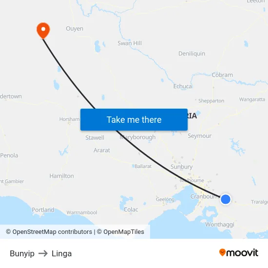 Bunyip to Linga map