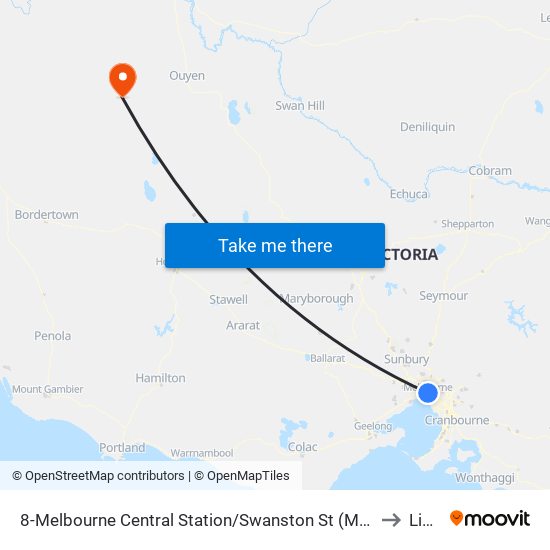 8-Melbourne Central Station/Swanston St (Melbourne City) to Linga map