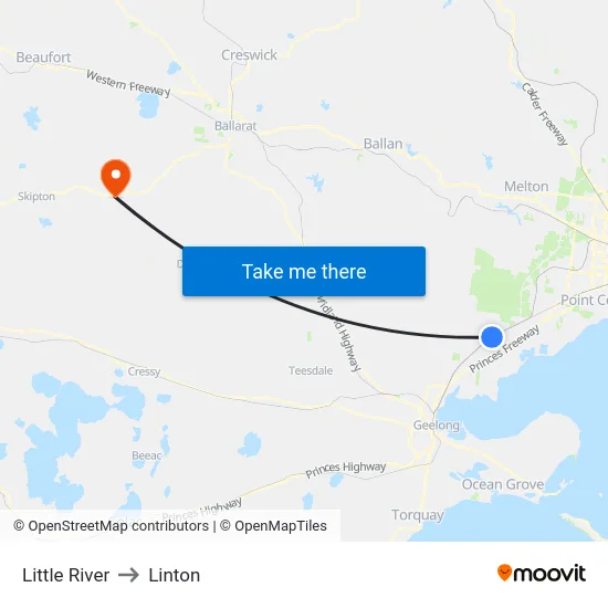 Little River to Linton map