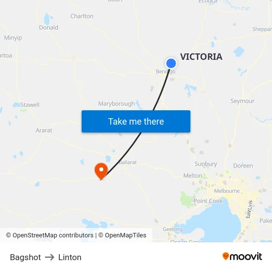Bagshot to Linton map