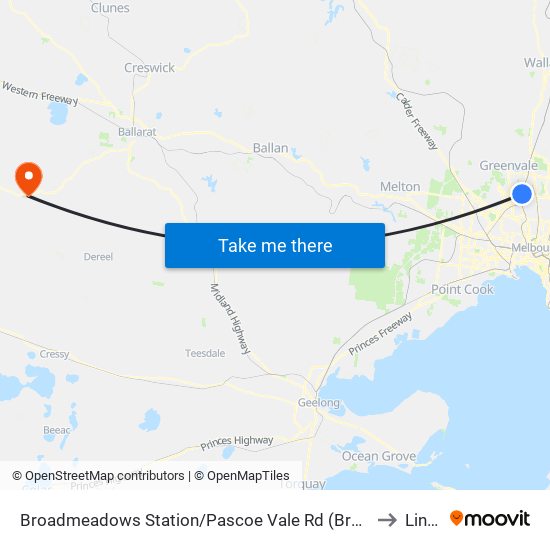 Broadmeadows Station/Pascoe Vale Rd (Broadmeadows) to Linton map