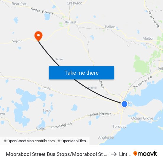 Moorabool Street Bus Stops/Moorabool St (Geelong) to Linton map