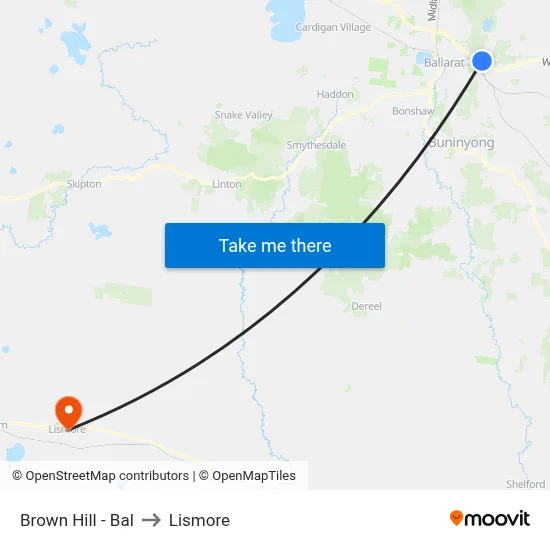 Brown Hill - Bal to Lismore map