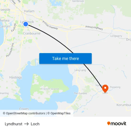 Lyndhurst to Loch map