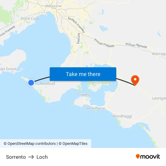 Sorrento to Loch map