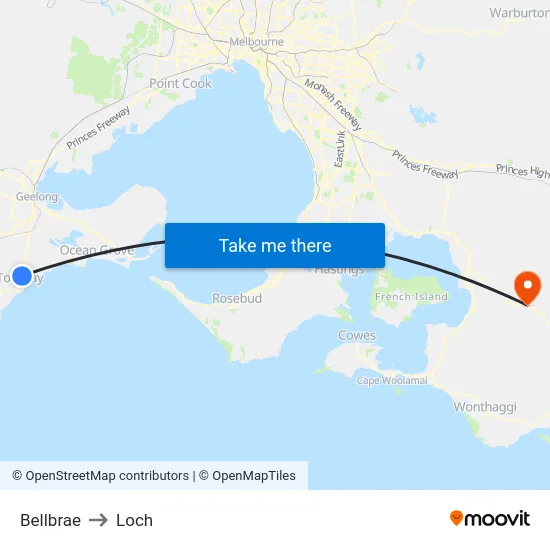 Bellbrae to Loch map