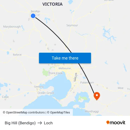 Big Hill (Bendigo) to Loch map